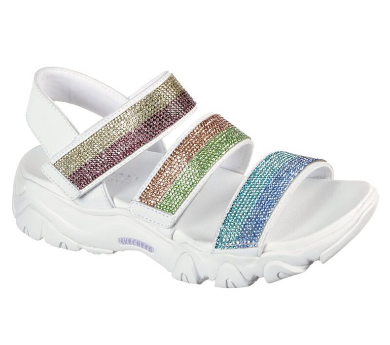 Skechers D'lites 2.0 - Sparkle Madness - Womens Sandals White/Multicolor [AU-RJ4963]